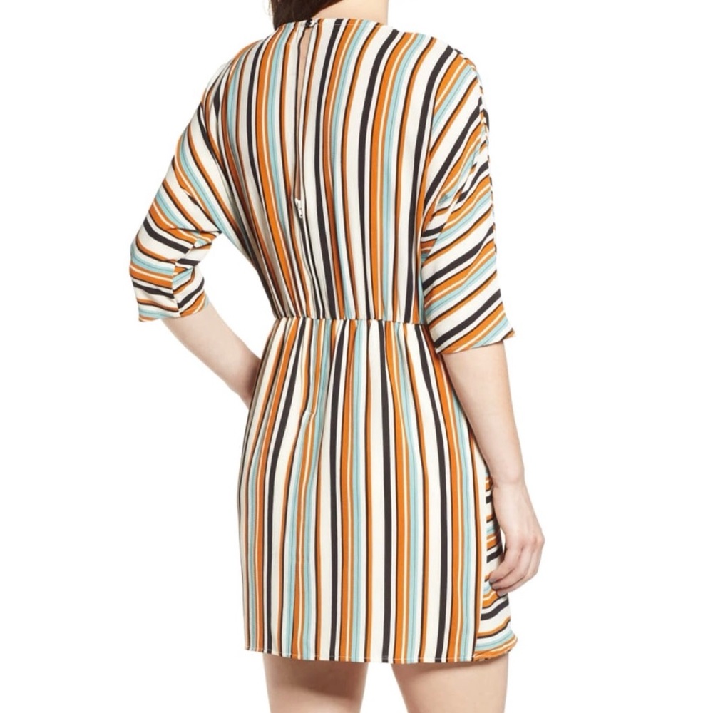 STRIPE FAUX WRAP DRESS - Picture 2 of 3